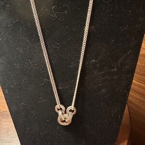 Napier Necklace Earring Circle set Silvertone